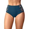 imageHolipick Women High Waisted Bikini Bottoms Tummy Control Swimsuit Bottoms Strappy Swim BottomInsignia Blue
