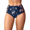 imageHolipick Women High Waisted Bikini Bottoms Tummy Control Swimsuit Bottoms Strappy Swim BottomNavy Floral