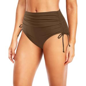 imageHolipick Swimsuit Bottoms for Women  High Waisted Bikini Bottoms Tie Side Tummy Control Bathing Suit BottomBrown