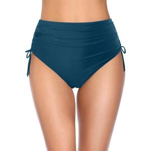 imageHolipick Swimsuit Bottoms for Women  High Waisted Bikini Bottoms Tie Side Tummy Control Bathing Suit BottomDark Teal