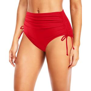 imageHolipick Swimsuit Bottoms for Women  High Waisted Bikini Bottoms Tie Side Tummy Control Bathing Suit BottomRed