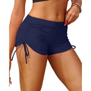 imageHolipick Women Swim Shorts Tummy Control Swim Bottoms Boyleg Swimsuits Shorts Bathing Suit Bikini BottomsLake Blue