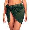 imageHolipick Shiny Sarong Coverups for Women Bathing Suit Wrap Skirt Swimsuit Beach Bikini Cover UpGreen