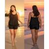 imageHolipick Women Plus Size Two Piece Tankini Swimsuit Tummy Control Bathing Suits Blouson Tankini Top with Boy ShortsBlack