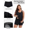 imageHolipick Women Plus Size Two Piece Tankini Swimsuit Tummy Control Bathing Suits Blouson Tankini Top with Boy ShortsBlack Wide Straps