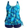 Blue Leaves Wide Straps