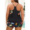 imageHolipick Plus Size Tankini Swimsuit for Women Two Piece Tummy Control Bathing Suit Blouson Tankini Top with ShortsBlack Dragon