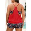 imageHolipick Plus Size Tankini Swimsuit for Women Two Piece Tummy Control Bathing Suit Blouson Tankini Top with ShortsColorful Paisley