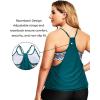 imageHolipick Plus Size Tankini Swimsuit for Women Two Piece Tummy Control Bathing Suit Blouson Tankini Top with ShortsGreen