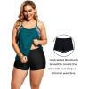 imageHolipick Plus Size Tankini Swimsuit for Women Two Piece Tummy Control Bathing Suit Blouson Tankini Top with ShortsGreen