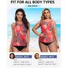 imageHolipick Two Piece Tankini Swimsuits for Women Tummy Control Bathing Suits High Neck Tankini Tops with Bikini BottomRed