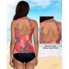 imageHolipick Two Piece Tankini Swimsuits for Women Tummy Control Bathing Suits High Neck Tankini Tops with Bikini BottomRed