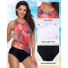 imageHolipick Two Piece Tankini Swimsuits for Women Tummy Control Bathing Suits High Neck Tankini Tops with Bikini BottomRed