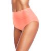 imageHolipick Women High Waisted Bikini Bottom Full Coverage Bathing Suits Bottoms Mid Waist Tummy Control Swim BottomCoral Pink