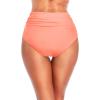 imageHolipick Women High Waisted Bikini Bottom Full Coverage Bathing Suits Bottoms Mid Waist Tummy Control Swim BottomCoral Pink