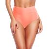 imageHolipick Women High Waisted Bikini Bottom Full Coverage Bathing Suits Bottoms Mid Waist Tummy Control Swim BottomCoral Pink