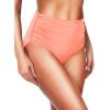 imageHolipick Women High Waisted Bikini Bottom Full Coverage Bathing Suits Bottoms Mid Waist Tummy Control Swim BottomCoral Pink