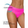imageHolipick Women High Waisted Bikini Bottom Full Coverage Bathing Suits Bottoms Mid Waist Tummy Control Swim BottomPink