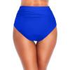 imageHolipick Women High Waisted Bikini Bottom Full Coverage Bathing Suits Bottoms Mid Waist Tummy Control Swim BottomSolid Royal Blue