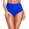 imageHolipick Women High Waisted Bikini Bottom Full Coverage Bathing Suits Bottoms Mid Waist Tummy Control Swim BottomSolid Royal Blue