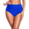imageHolipick Women High Waisted Bikini Bottom Full Coverage Bathing Suits Bottoms Mid Waist Tummy Control Swim BottomSolid Royal Blue