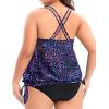 imageHolipick Plus Size Tankini Tops for Women Blouson Tummy Control Swim top Loose Fit Bathing Suit Top No BottomStarry Sky