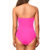 imageHolipick Women Strapless One Piece Swimsuit Tummy Control Bandeau Bathing Suit Mesh Cutout SwimwearHot Pink With Mesh