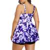 imageHolipick Two Piece Plus Size Tankini Swimsuits for Women Tummy Control Swim Top with Shorts Long Flowy Bathing Suits