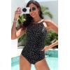 imageHolipick Women Tummy Control One Piece Swimsuit Modest Bathing Suit Full Coverage High Neck SwimwearBlack Dot
