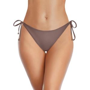 imageHolipick Bikini Bottoms for Women String Bathing Suit Bottom with Moderate Coverage Low Waist Swim BottomCoffee Brown