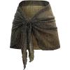 imageHolipick Shiny Sarong Coverups for Women Bathing Suit Wrap Skirt Swimsuit Beach Bikini Cover UpBlackgold