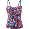 imageHolipick Tankini Top for Women Twist Front Bandeau Swimsuit Tummy Control Bathing Suit Tops Only No BottomColorful Floral1