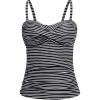 imageHolipick Tankini Top for Women Twist Front Bandeau Swimsuit Tummy Control Bathing Suit Tops Only No BottomStriped