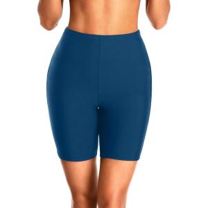 imageHolipick 7quot Swim Shorts Women High Waisted Bathing Suit Shorts Tummy Control Swimsuit Boyshorts Bottom with LinerClassic Blue