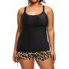 image:imageHolipick Women Plus Size Tankini Swimsuits Athletic Two Piece Tummy Control Bathing Suits with Drawstring Shorts