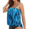image:imageHolipick Strapless Tankini Tops for Women Swimwear Top ONLY Bandeau Bathing Suit Blouson Swimsuit No BottomBlue Ripples