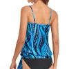 image:imageHolipick Strapless Tankini Tops for Women Swimwear Top ONLY Bandeau Bathing Suit Blouson Swimsuit No BottomBlue Ripples