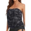 image:imageHolipick Strapless Tankini Tops for Women Swimwear Top ONLY Bandeau Bathing Suit Blouson Swimsuit No BottomCamo Print