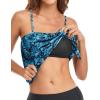 image:imageHolipick Strapless Tankini Tops for Women Swimwear Top ONLY Bandeau Bathing Suit Blouson Swimsuit No BottomNew Blue Paisley