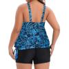 image:imageHolipick Women Plus Size Tankini Swimsuit  Two Piece Bathing Suits Tankini Top with Shorts Wide StrapsBlue Paisley Wide Straps