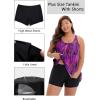 image:imageHolipick Women Plus Size Tankini Swimsuit  Two Piece Bathing Suits Tankini Top with Shorts Wide StrapsPurple Leaf
