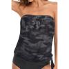 image:imageHolipick Strapless Tankini Tops for Women Swimwear Top ONLY Bandeau Bathing Suit Blouson Swimsuit No BottomCamo Print