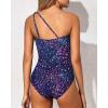 image:imageHolipick One Shoulder One Piece Swimsuit for Women Tummy Control Bathing Suits Modest Full Coverage Keyhole SwimwearStarry Sky