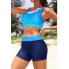 image:imageHolipick 3 Piece Rash Guard Swimsuits for Women  UPF 50 Long Sleeve Zipper Swim Shirt with Bra amp BoyshortsBlue Gradient