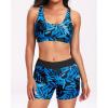 image:imageHolipick 3 Piece Rash Guard Swimsuits for Women  UPF 50 Long Sleeve Zipper Swim Shirt with Bra amp BoyshortsBlue Leaves