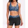 image:imageHolipick 3 Piece Rash Guard Swimsuits for Women  UPF 50 Long Sleeve Zipper Swim Shirt with Bra amp BoyshortsBlue Paisley