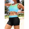 image:imageHolipick 3 Piece Rash Guard Swimsuits for Women  UPF 50 Long Sleeve Zipper Swim Shirt with Bra amp BoyshortsBlue Pink Gradient