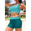 image:imageHolipick 3 Piece Rash Guard Swimsuits for Women  UPF 50 Long Sleeve Zipper Swim Shirt with Bra amp BoyshortsGreen Gradient