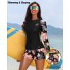 image:imageHolipick 3 Piece Rash Guard Swimsuits for Women  UPF 50 Long Sleeve Zipper Swim Shirt with Bra amp BoyshortsOrange Floral