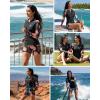 image:imageHolipick 3 Piece Rash Guard Swimsuits for Women  UPF 50 Long Sleeve Zipper Swim Shirt with Bra amp BoyshortsOrange Floral